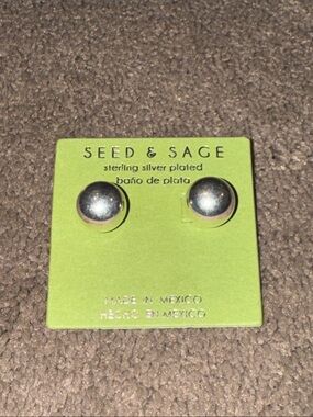 Seed & Sage Sterling Silver .925 Ball Stud Earrings Made in Mexico